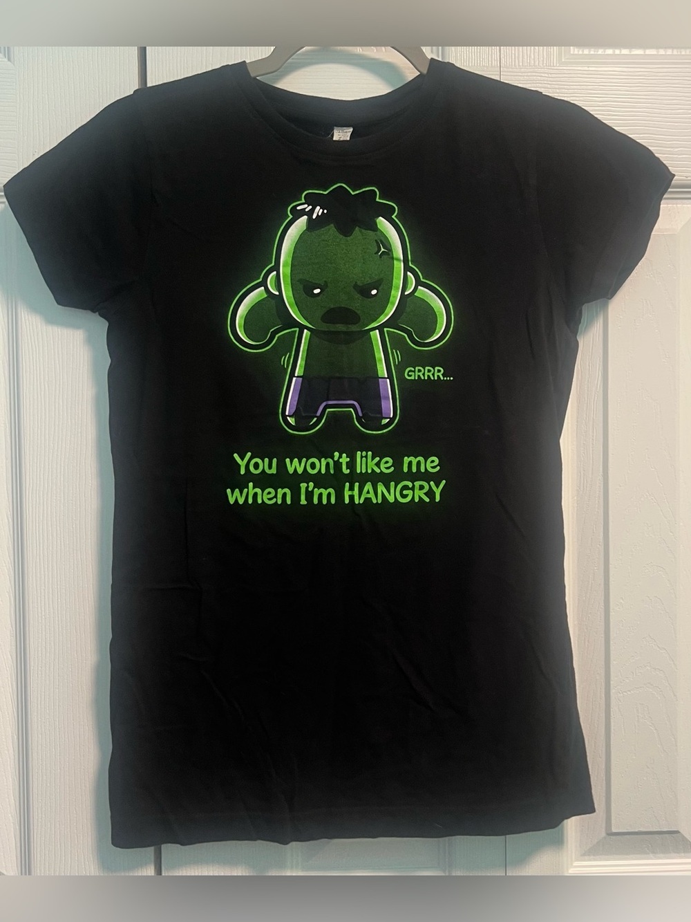 Junior's Black 'You Won't Like Me When I'm HANGRY'  Hulk Graphic Tee